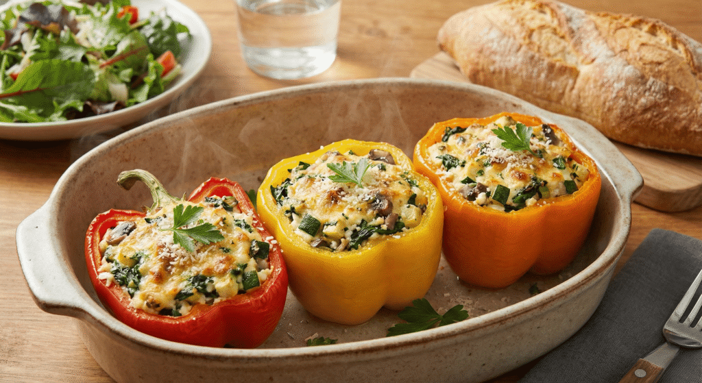 Image of a Cottage Cheese and Vegetable-Stuffed Peppers