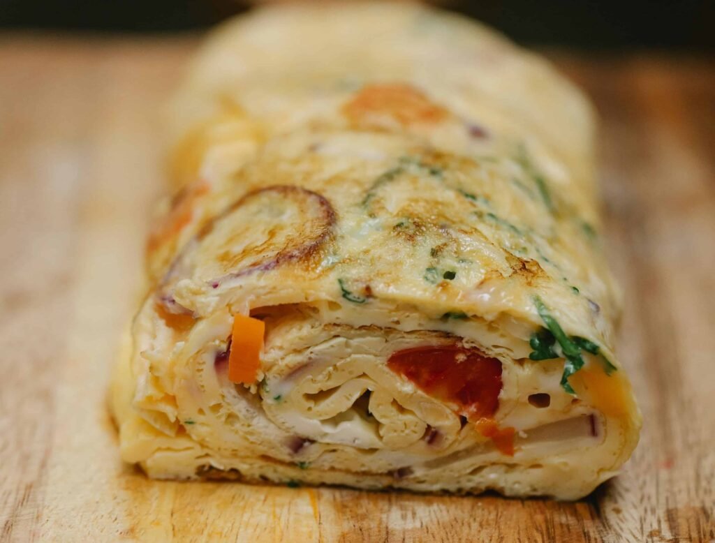 High protein meal Burrito Egg and vegetable burrito