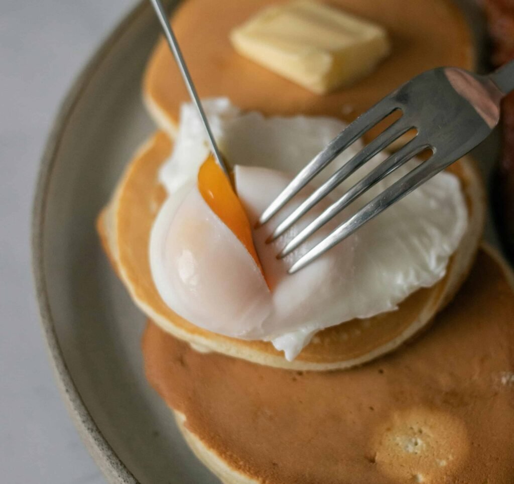 High-Protein Pancakes with eggs, a high protein breakfast idea for weight loss 