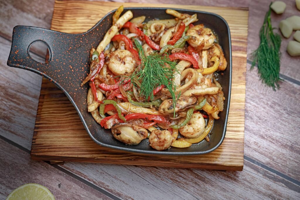 Photo of a Shrimp Stir-Fry with Bell Peppers