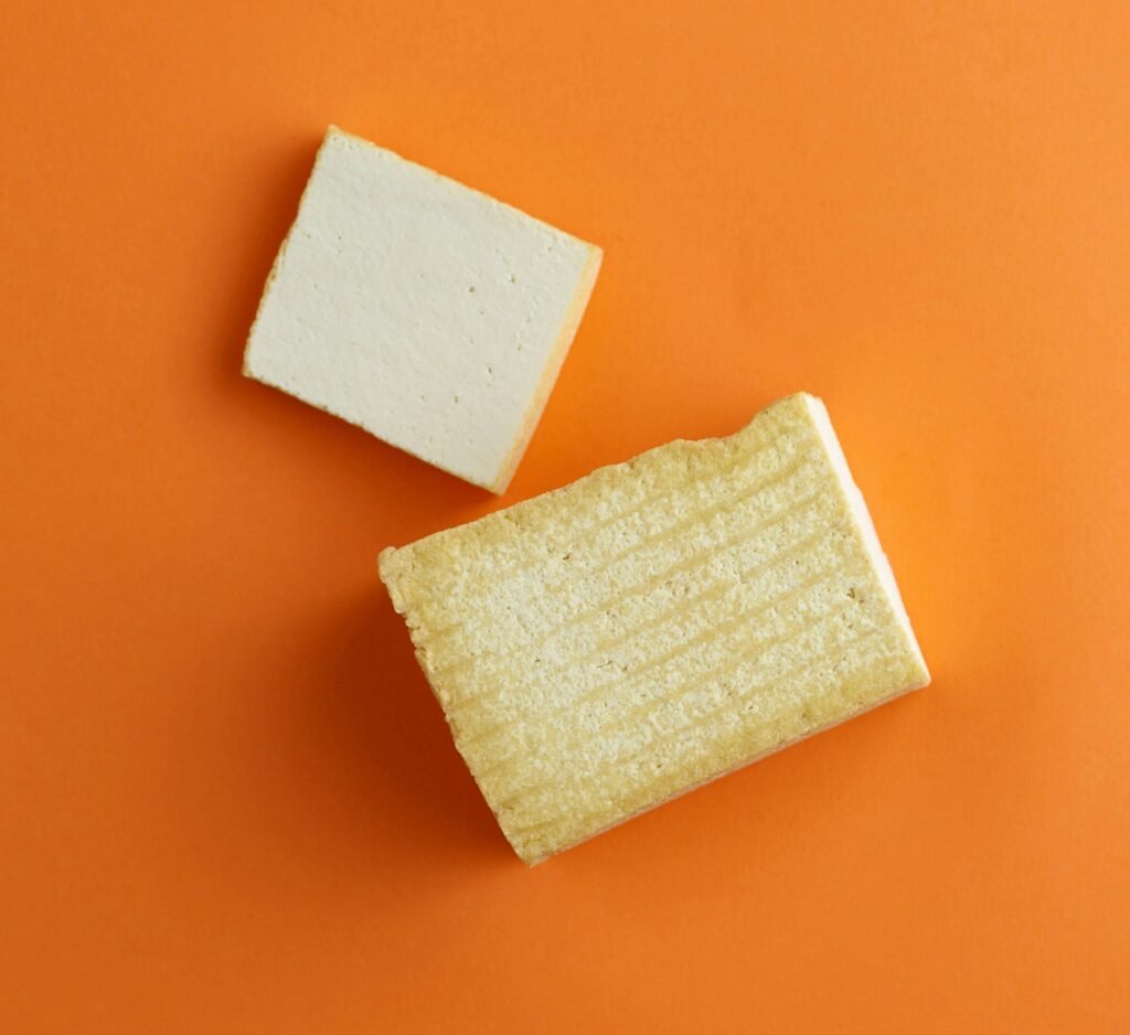 Tofu & Tempeh on orange background